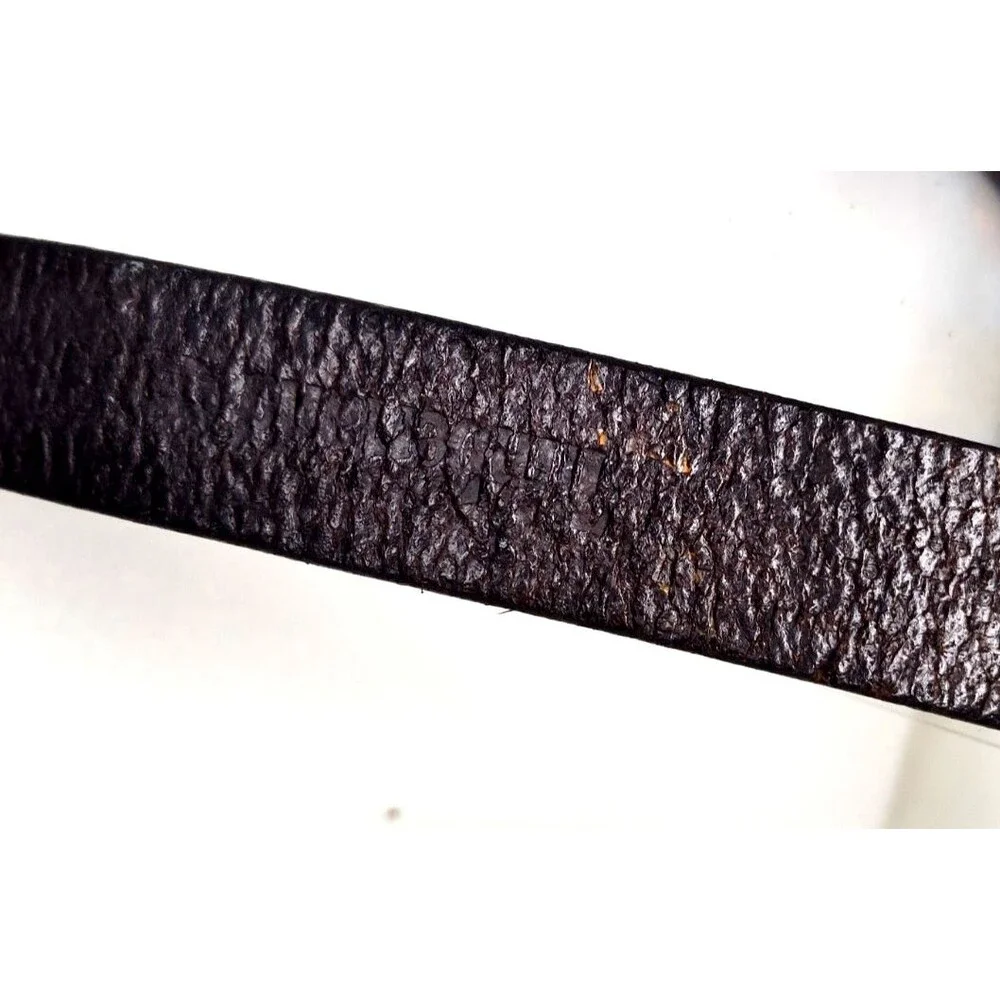 Timberland Brown Italian Genuine Leather Belt  Men's Size 32  Hook Belt Closure